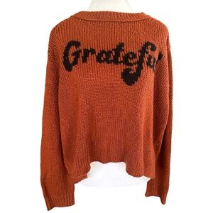 Wooden Ships Rust 'Grateful' Crewneck Knitted Sweater Size Medium/Large
